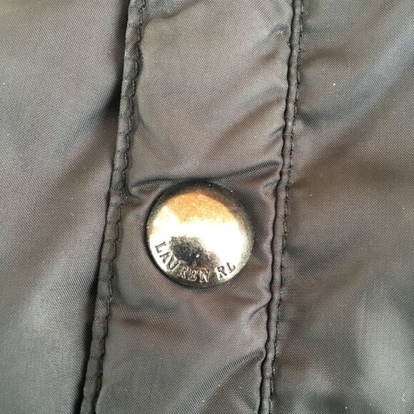 Lauren Ralph Lauren Reversible Down Quilted Puffer Vest Black Blue Size Medium - Picture 9 of 11